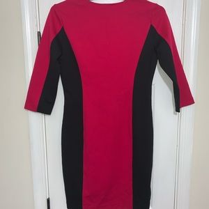 Pink and Black Mid Sleeve Dress.